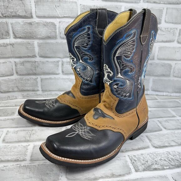 Tierra Blanca Men’s Size 11 Square Toe Leather Pull On Cowboy Western Boots - Picture 8 of 14